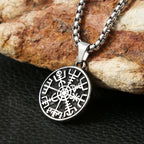 Viking Compass Pendant — Stainless Steel