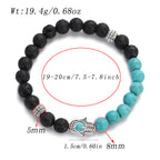 Tiger Eye Lava Bead Chakra Bracelet