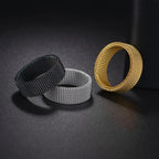 Fashion Elastic Mesh Chain Rings Titanium Stainless Steel Rings For Men Women Wedding Engagement Men Rings Punk Jewelry Gifts