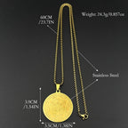 Seven Archangels Sigil Medal Angel Pendant Necklace for Women Men Stainless Steel Seal of Solomon Christian Amulet