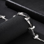 Vnox Shark Tooth Necklaces for Men, Silver Color Alloy Adjustable Chain Irregular Pendant Necklace Street Casual Daily Jewelry