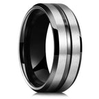 Fashion 8mm Men Stainless Steel Celtic Dragon Rings Inlaid Black Zircon Stone Rings For Men Carbon Fibre Rings Wedding