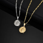 Virgin Mary Figaro Chain Pendant — SS