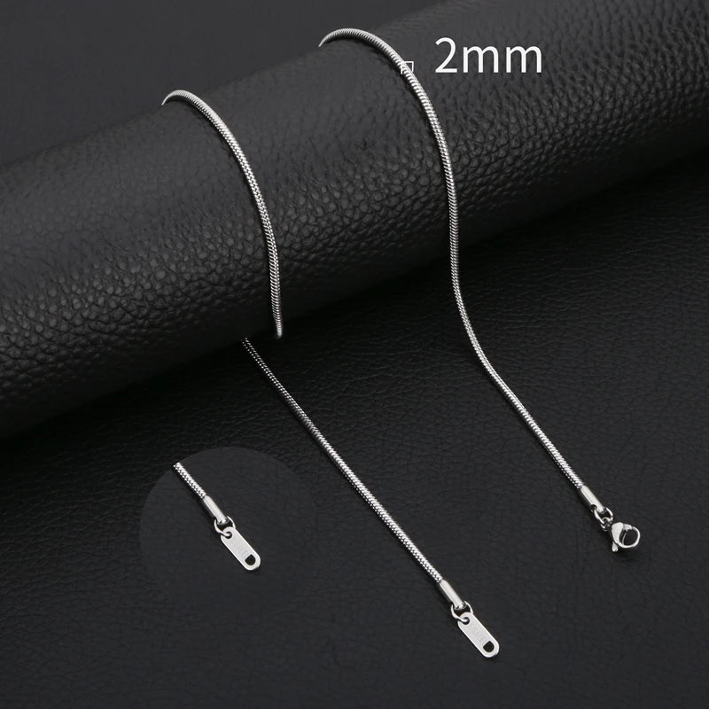 HIYEE Stainless Steel Snake Chain Necklace Chains for DIY for Women Jewelry Making Findings Pendants Lobster Clasps