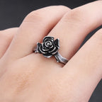 Black Rose Ring — Stainless Steel