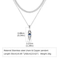 Blue Stone Layering Necklace — Stainless