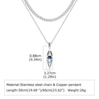 Blue Stone Layering Necklace — Stainless