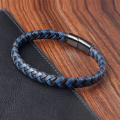 Multi-Color Braided Leather Bracelet — Stainless Steel