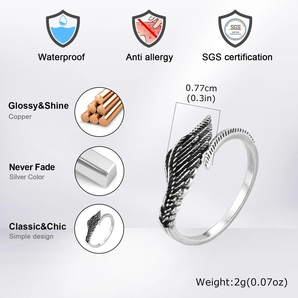 Wings Ring — Stainless Steel Adjustable