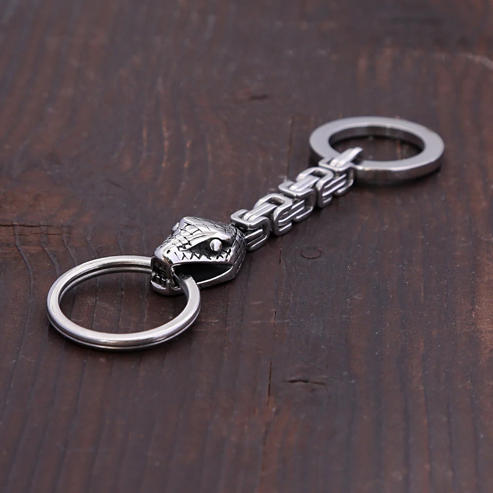 Viking Snake Keychain — Stainless Steel