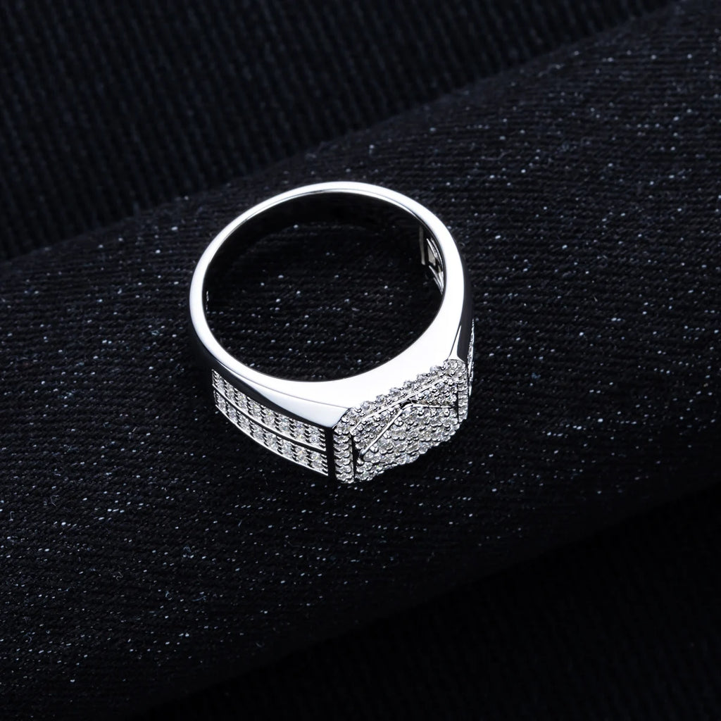 Iced Out Diamond Ring — Two-Tone Silver Gold