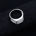 Iced Out Diamond Ring — Two-Tone Silver Gold