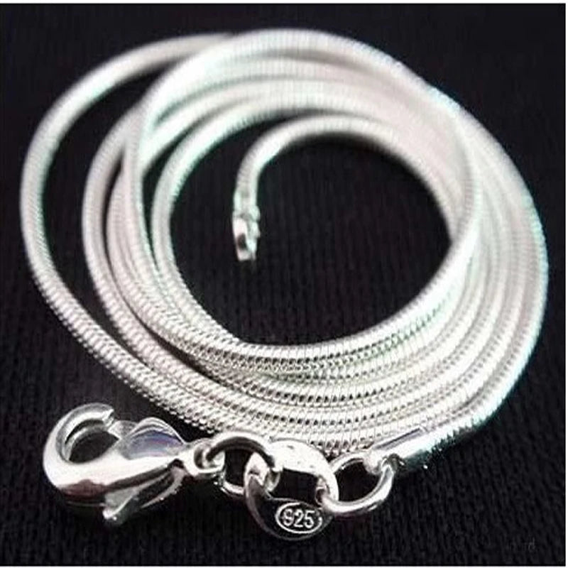 Silver-Tone Snake Chain Necklace — 1.2mm 80cm