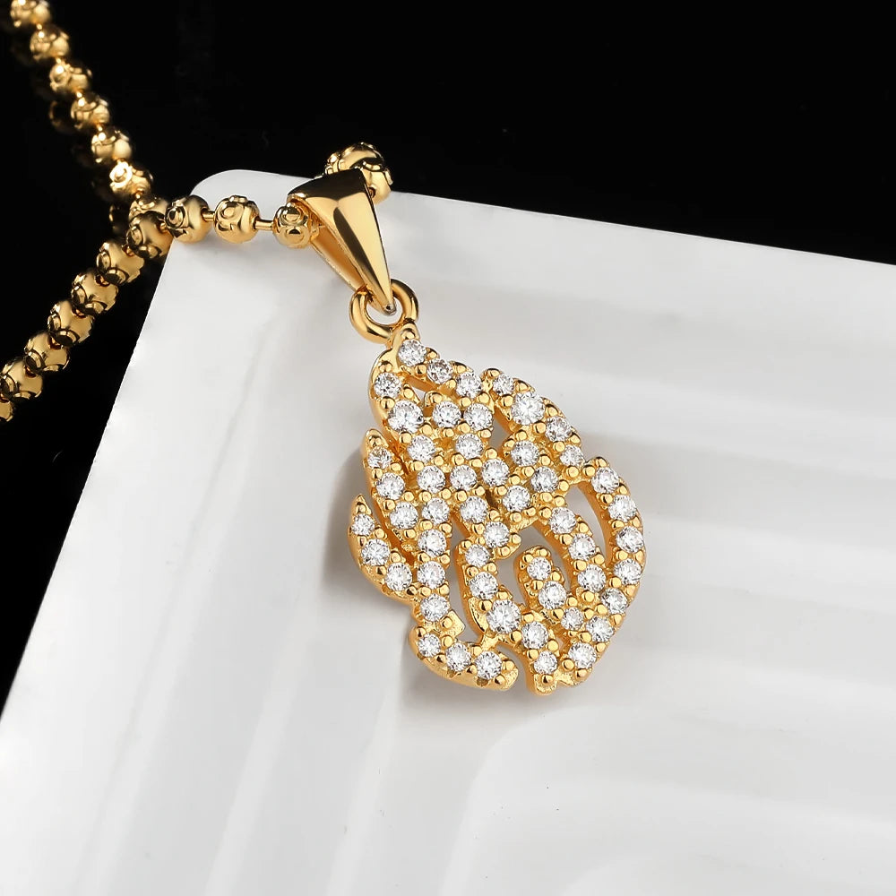 Full Moissanite Necklaces For Women Men 925 Sterling Silver Lab Diamond Pendant Chain Wedding Party 18K Gold Plated Fine Jewelry
