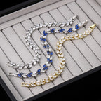 Silver Iced Out Leaf Bracelet Zirconia