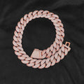 Rose Gold Cuban Chain Necklace Iced Out 24MM