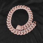 Rose Gold Cuban Chain Necklace Iced Out 24MM