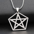 Star of David Beaded Chain Necklace — Stainless Steel