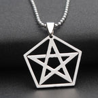 Star of David Beaded Chain Necklace — Stainless Steel
