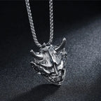 Punk Bull Buffalo Skull Pendant Necklace For Cool Men Women Stainless Steel Long Chain Necklace Party Gift Hip Hop Jewelry