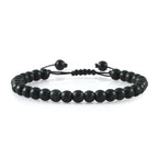 Beaded Bracelet 4 6 8mm Natural Stone Shiny Black Onyx Beads Bracelets & Bangles Adjustable Size Obsidian Wrist Jewelry