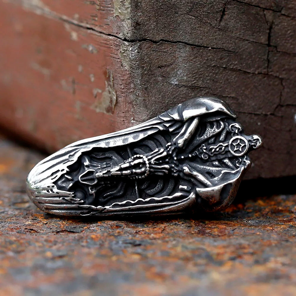 Vintage Skull Stainless Steel Pendant Necklace
