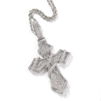 THE BLING KING Iced Out Thorn Wrapped Cross Pendant Necklace Zircon Hip Hop Jewelry Father's Day Graduation Gift for Men