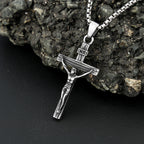 Cross Jesus Steel Pendant Vintage 316L Orthodox