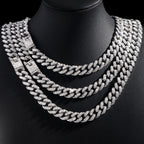13/14/20MM HipHop Iced Out Chain Cuban Link Chain Necklace For Men Gold Silver Color Rhinestone Pave Men's Birthday Jewelry Gift