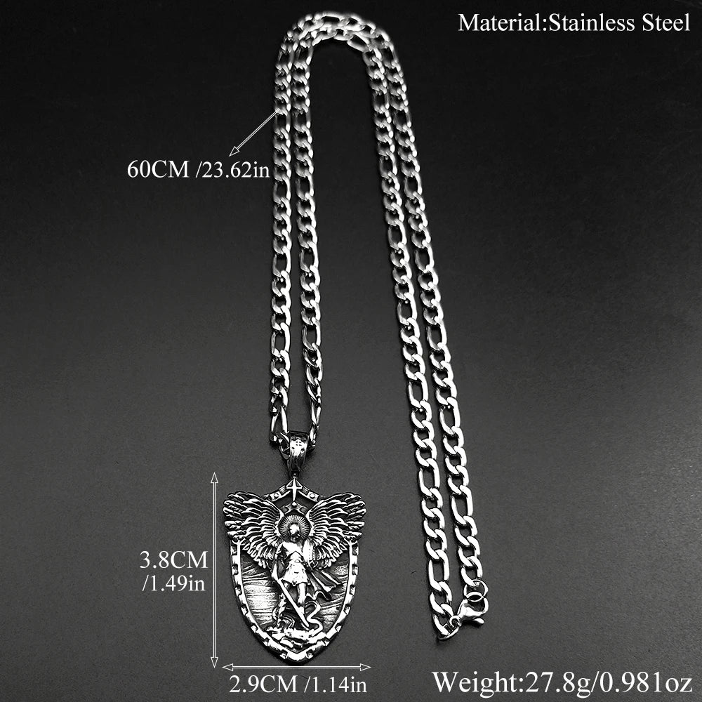 Vintage Saint Michael Silver Necklace