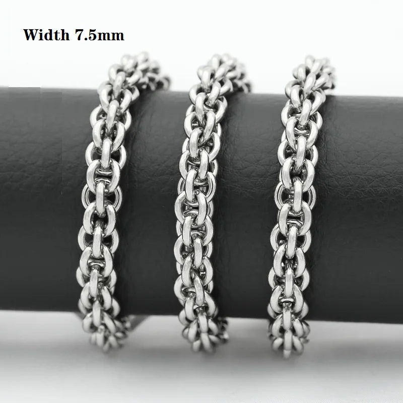 2022 New Trendy 316L Stainless Steel Base Chain Bracelet for Men Women Link Cuban Byzantine Coffee Beans Pig Nose Jewelry Gift