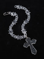 Acrylic Jesus Cross Cuban Necklace — Stainless Steel