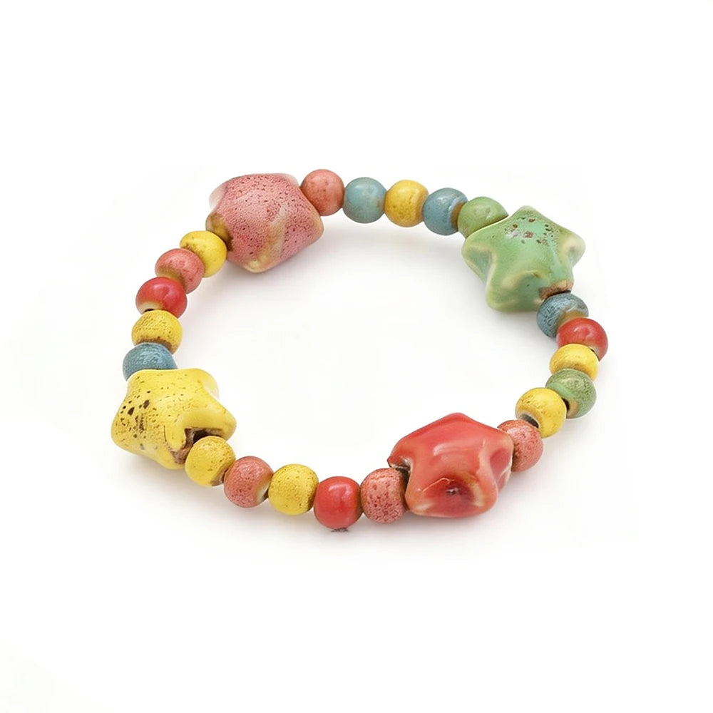 Rope Ceramic Bead Bracelet — Stainless Steel