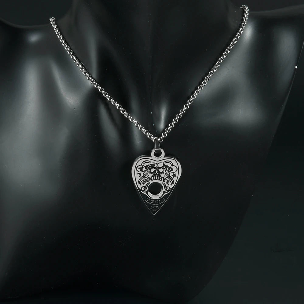 1/5/10 Piece Surgical Stainless Steel Heart Shape Pendant Ouija Board Planchette Necklace Cain Fashion Jewelry