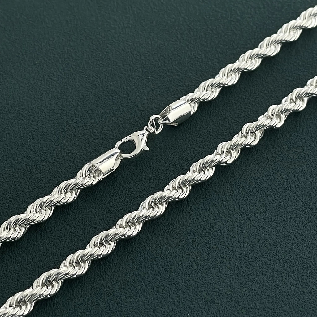 Anrara 925 sterling silver necklace 8MM twisted rope fashion men's necklace