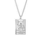 Dawapara Vintage Tarot Card Necklace The Major Arcana Pagan Astrology Talisman Pendants Necklace Stainless Steel Jewelry