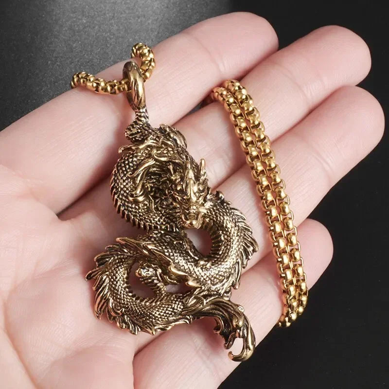 Snake Demon Skull Pendant Necklace — Gothic Vintage