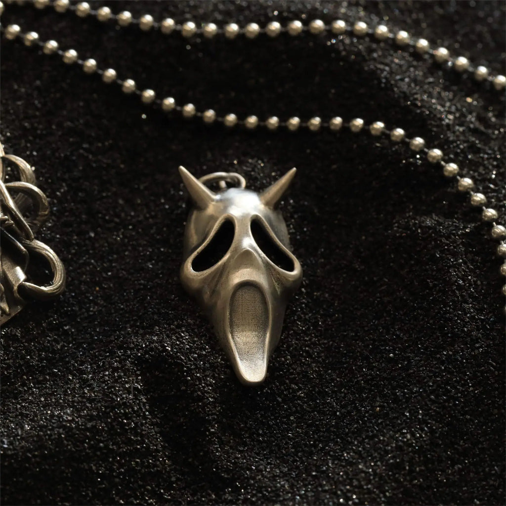 Scream Ghost Horror Skull Mask Necklace Death Retro Personality Tide Sweater Chain