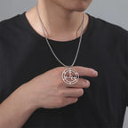 EUEAVAN Mythical Goddess Sigil of Lilith Necklaces Stainless Steel Demon Seal Marbas Pendant Necklace Solomon Amulet Jewelry