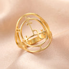 LIKGREAT Sigil Of Lilith Stainless Steel Ring Queen of the Night Solomon Magic Protection Amulet Ring Jewelry Gift for Women Men