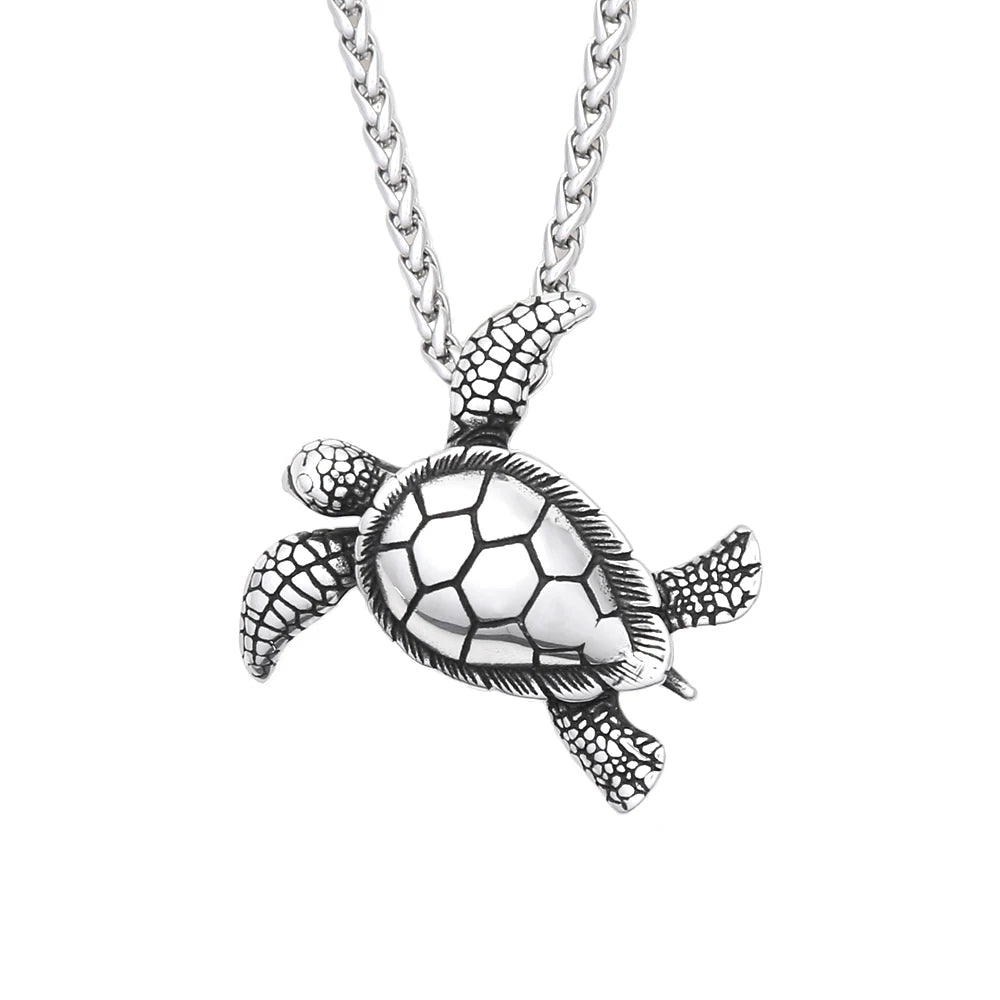 Turtle Pendant — Stainless Steel