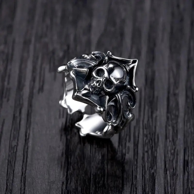 Gothic Ghost Pirate Skull Ring — Stainless Steel