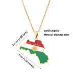 Kurdistan Map Pendant Necklace — Stainless Steel