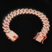 Iced Out Rose Gold Chain 13MM Rhinestone