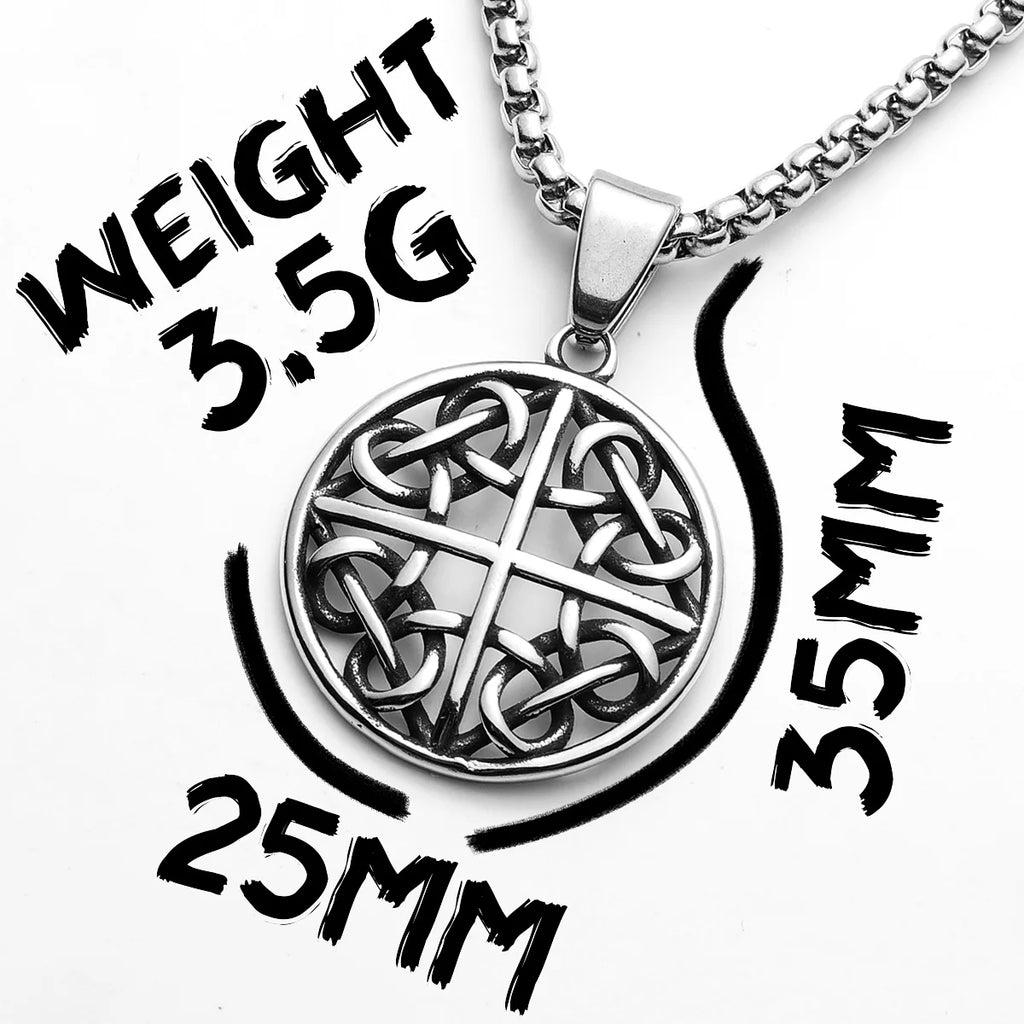 Viking Hollow Celtic Knot Pendant Necklace — Stainless Steel