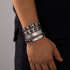 Chunky Men Bracelet,Thick Stainless Steel Strap Chain Link Wristband,Punk Male Jewelry Gift