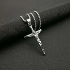 316L Stainless Steel Link Chain INRI Jesus Cross Crucifix Pendant&Necklaces Men Fashion Jewelry Gold Silver Color Father Gift