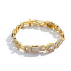 Cross Cuban Bracelet Iced Out 8MM Stainless Steel