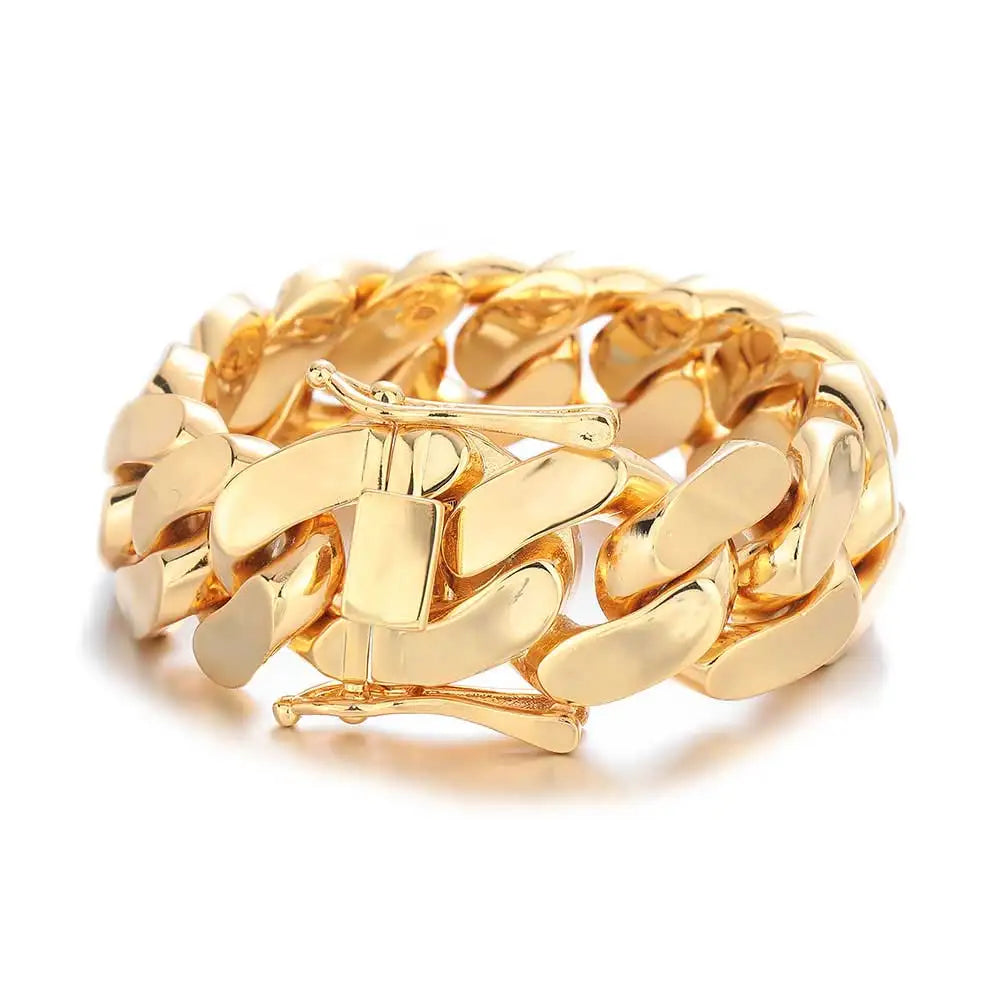 Stainless Steel Cuban Bracelet Miami Heavy 10-22MM