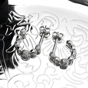 Silver Earrings Retro C-shaped Zircons